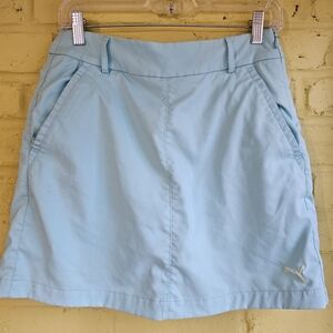Puma Light Blue Golf Skort with Side Pockets